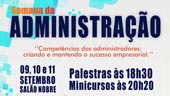 Semana da Administração será realizada nos dias 9, 10 e 11 de setembro