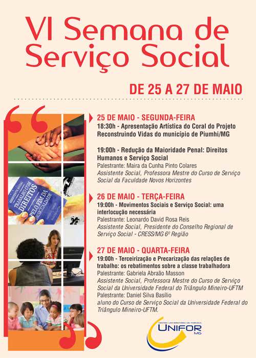 VI Semana de Serviço Social será promovida de 25 a 27 de maio