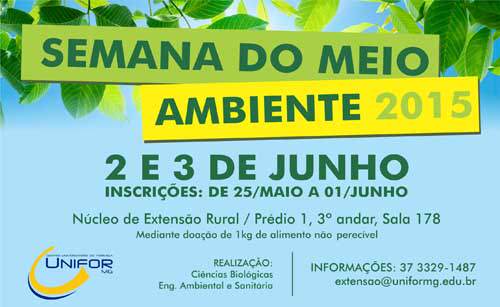 UNIFOR-MG promoverá Semana do Meio Ambiente