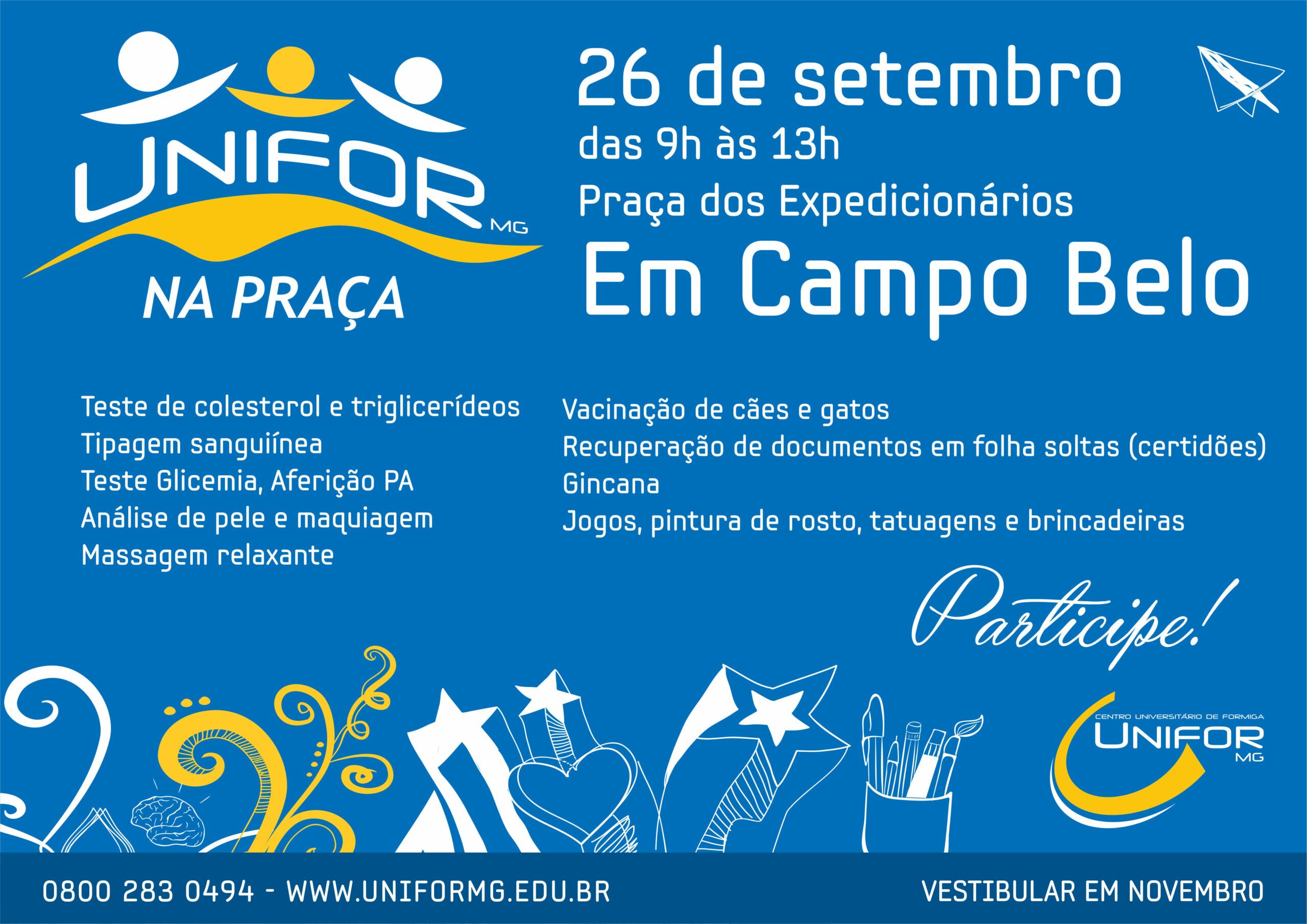 UNIFOR-MG na Praça terá mais uma edição no sábado em Campo Belo