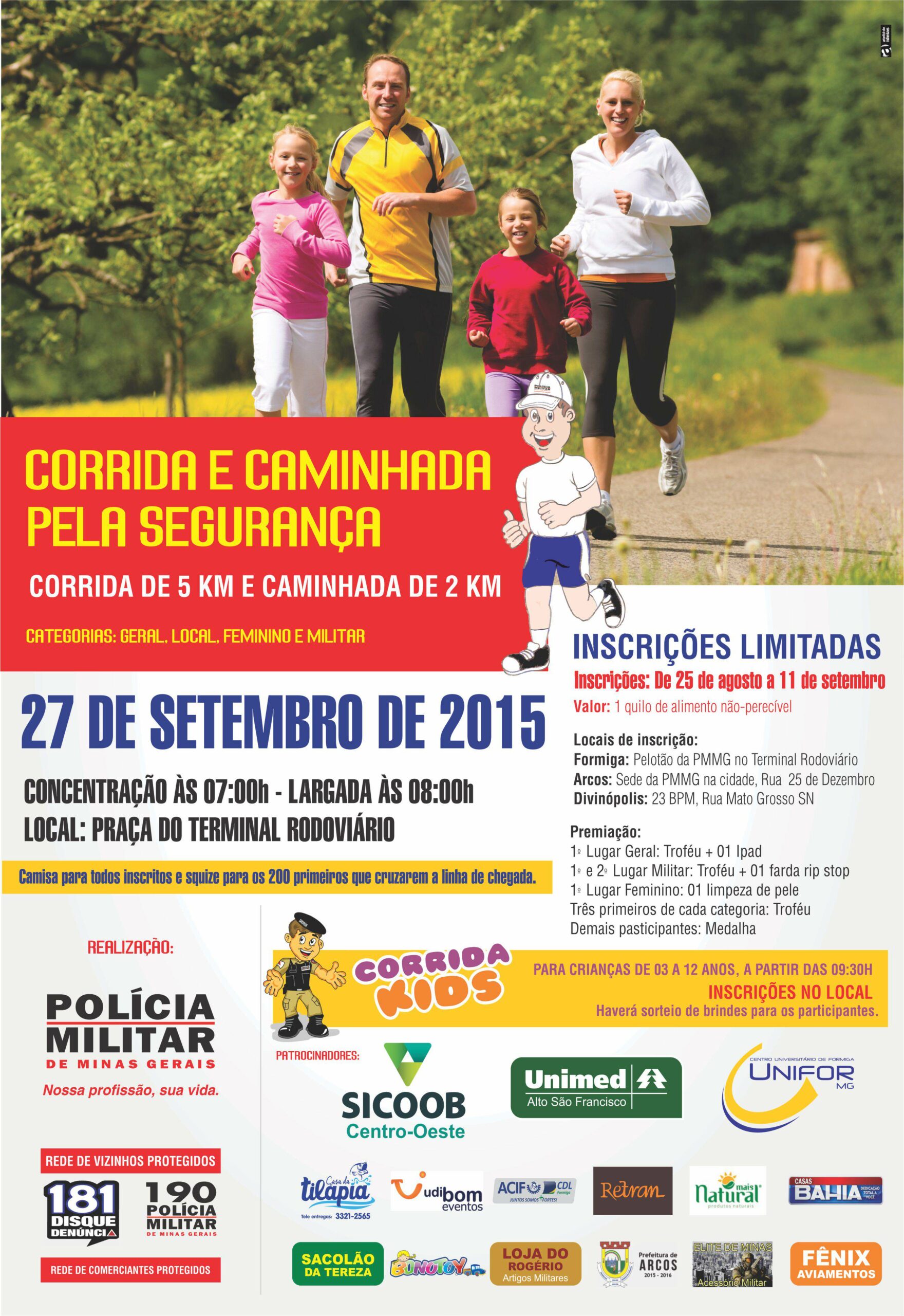 UNIFOR-MG será parceiro da Polícia Militar na “Corrida e Caminhada pela Segurança” neste domingo