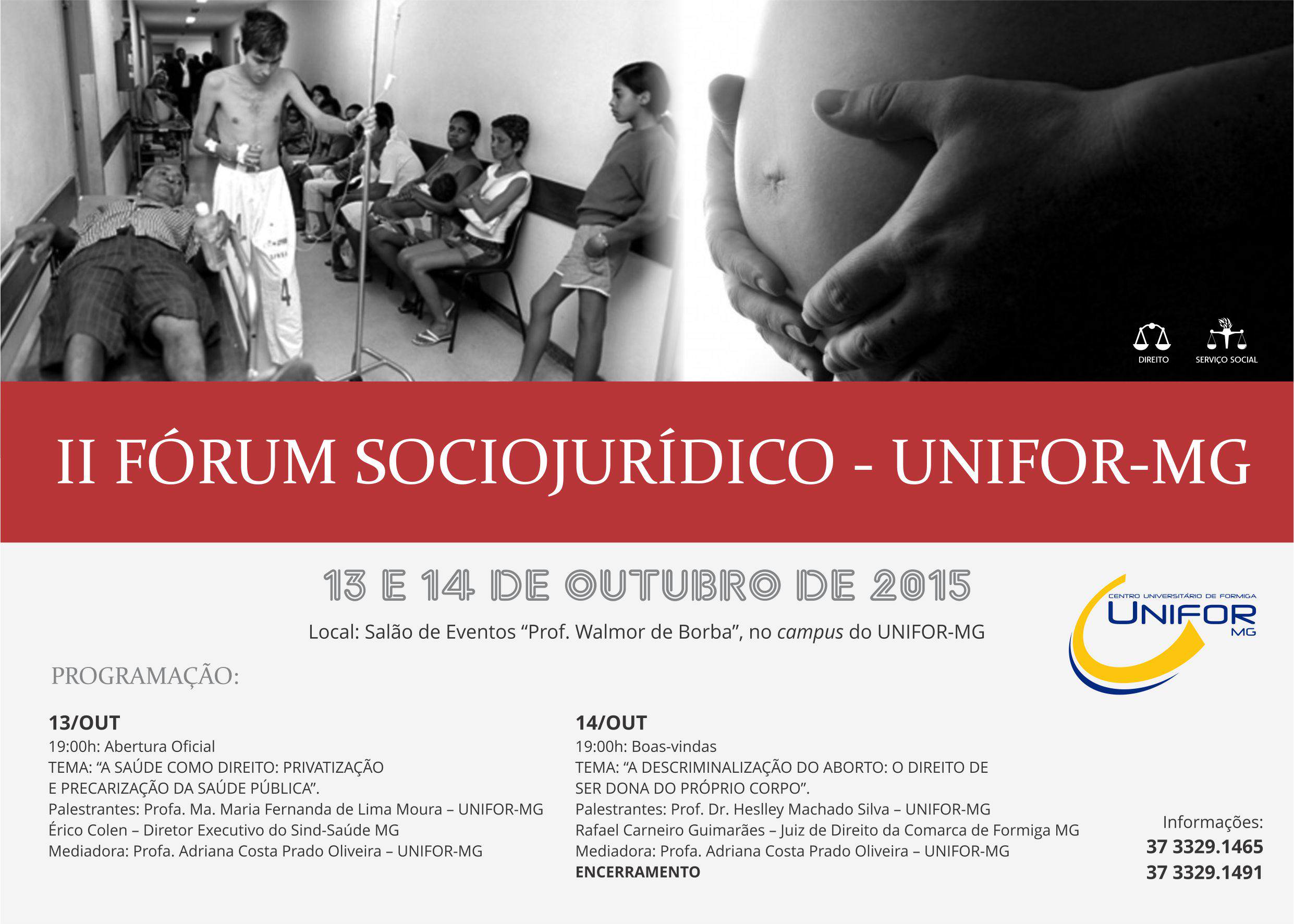 II Fórum Sociojurídico será realizado nos dias 13 e 14 de outubro