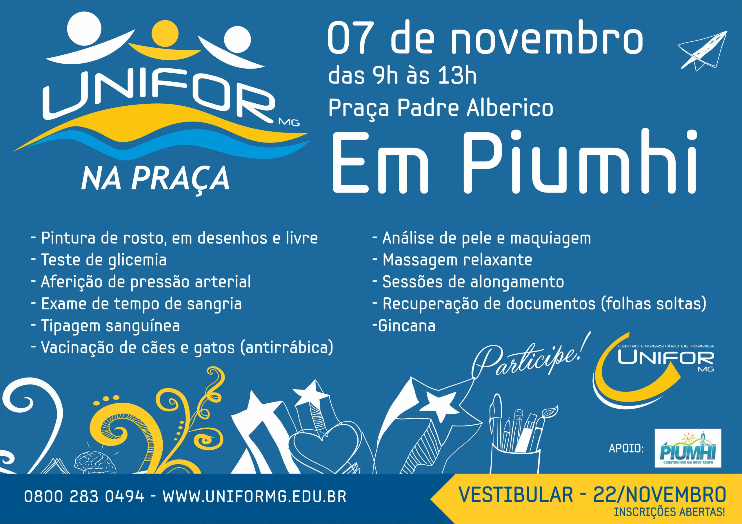 UNIFOR-MG na Praça será realizado em Piumhi no dia 7 de novembro