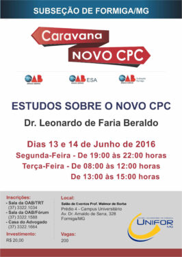 UNIFOR-MG recebe palestra sobre o Novo Código do Processo Civil