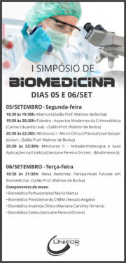 Divulgada a programação do I Simpósio de Biomedicina UNIFOR-MG