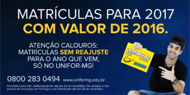 MATRÍCULAS 2017 COM VALORES DE 2016