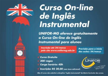 UNIFOR-MG oferece gratuitamente Curso On-line de Inglês Instrumental para alunos