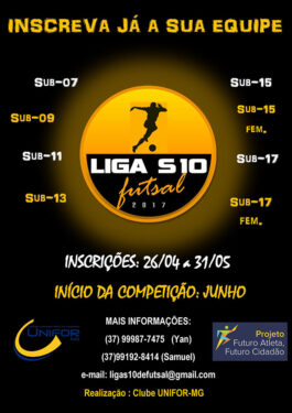 CLUBE UNIFOR-MG realiza a sétima edição da Liga S10 de Futsal
