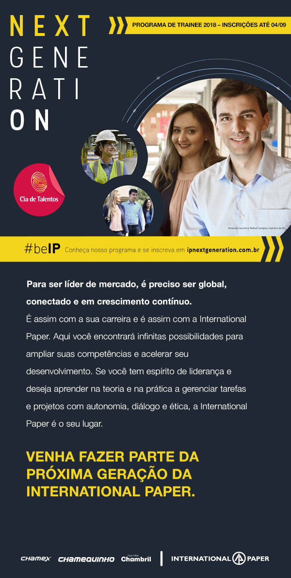 Programa de Trainee International Paper 2018 recebe inscrições na área de Engenharias