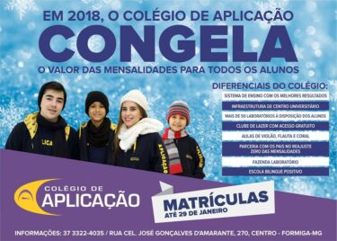 Colégio de Aplicação congela o valor das mensalidades em 2018