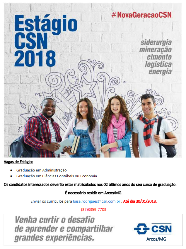 CSN Arcos seleciona estagiários