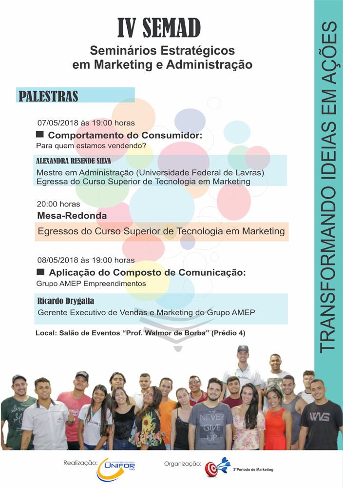 CENTRO UNIVERSITÁRIO DE FORMIGA SEDIARÁ O IV SEMAD