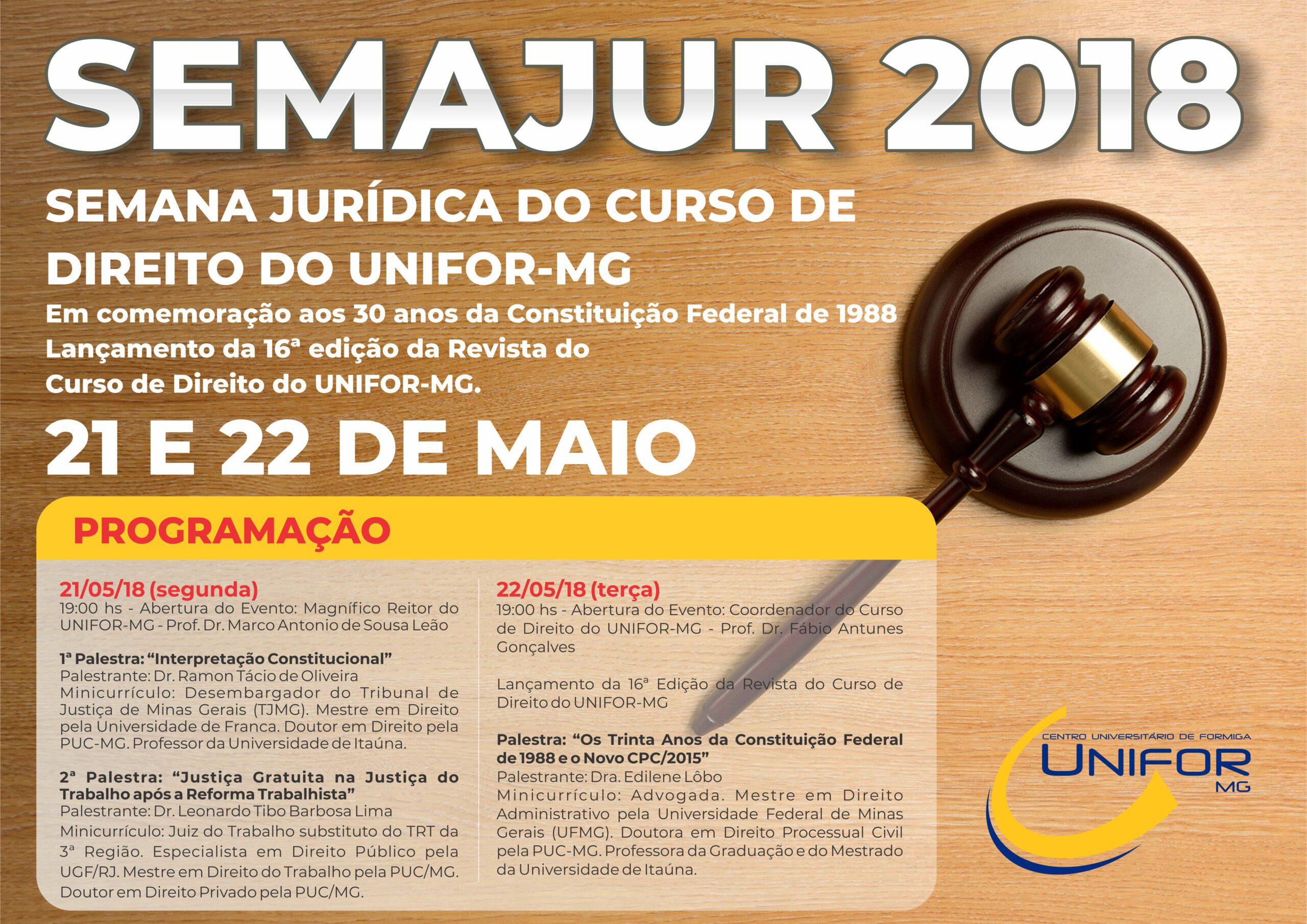 SEMAJUR TERÁ COMO TEMA OS 30 ANOS DA CONSTITUIÇÃO FEDERAL