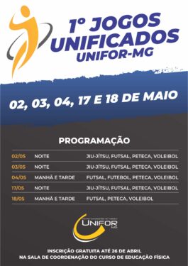 PARTICIPE DOS JOGOS UNIFICADOS UNIFOR-MG