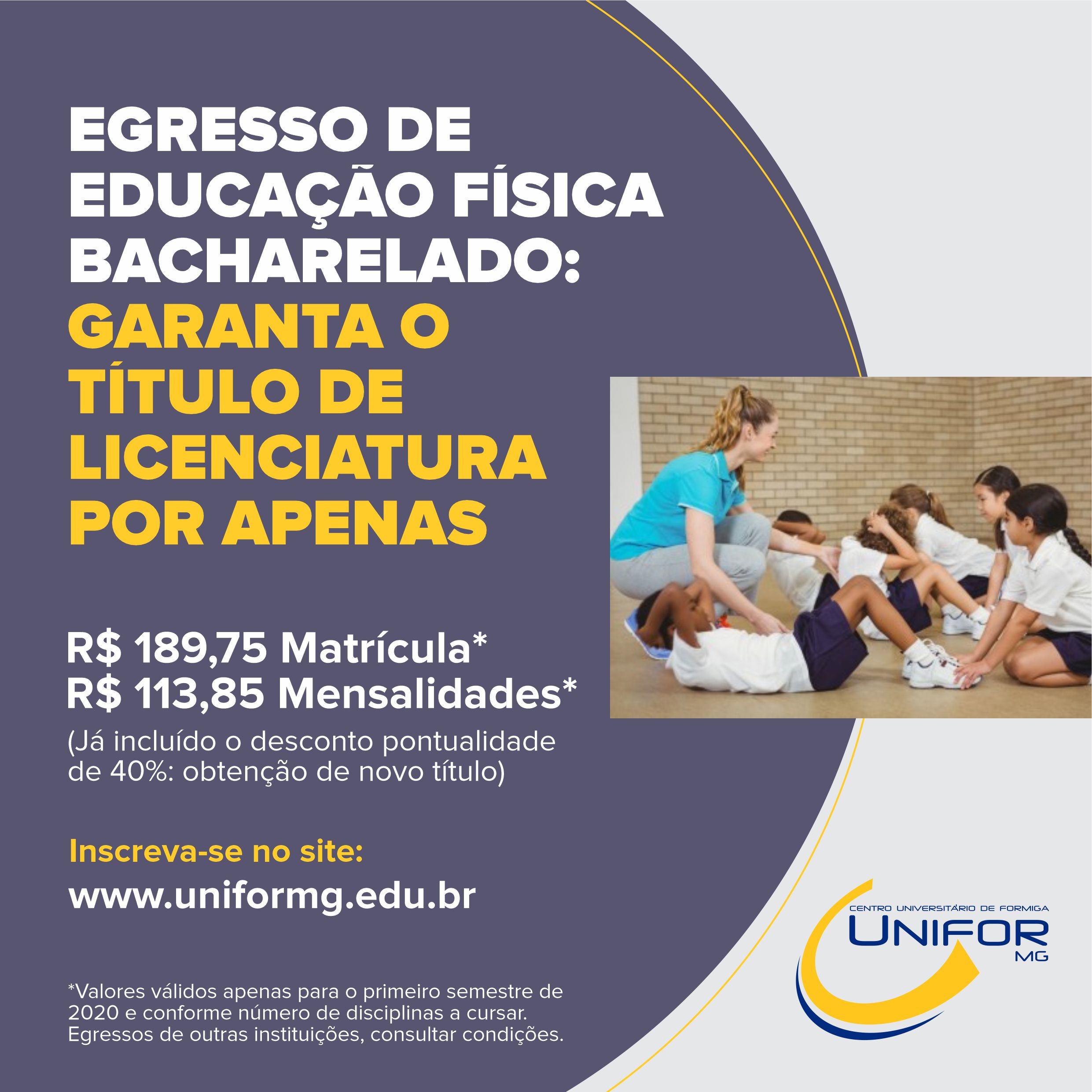 CONDIÇÕES ESPECIAIS PARA O EGRESSO DE EDUCAÇÃO FÍSICA BACHARELADO OBTER A LICENCIATURA