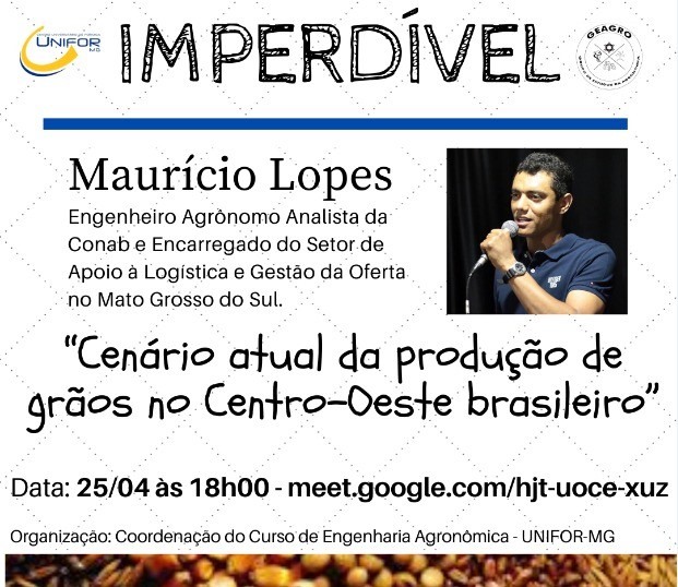 CURSO DE ENGENHARIA AGRONÔMICA PROMOVERÁ DUAS LIVES