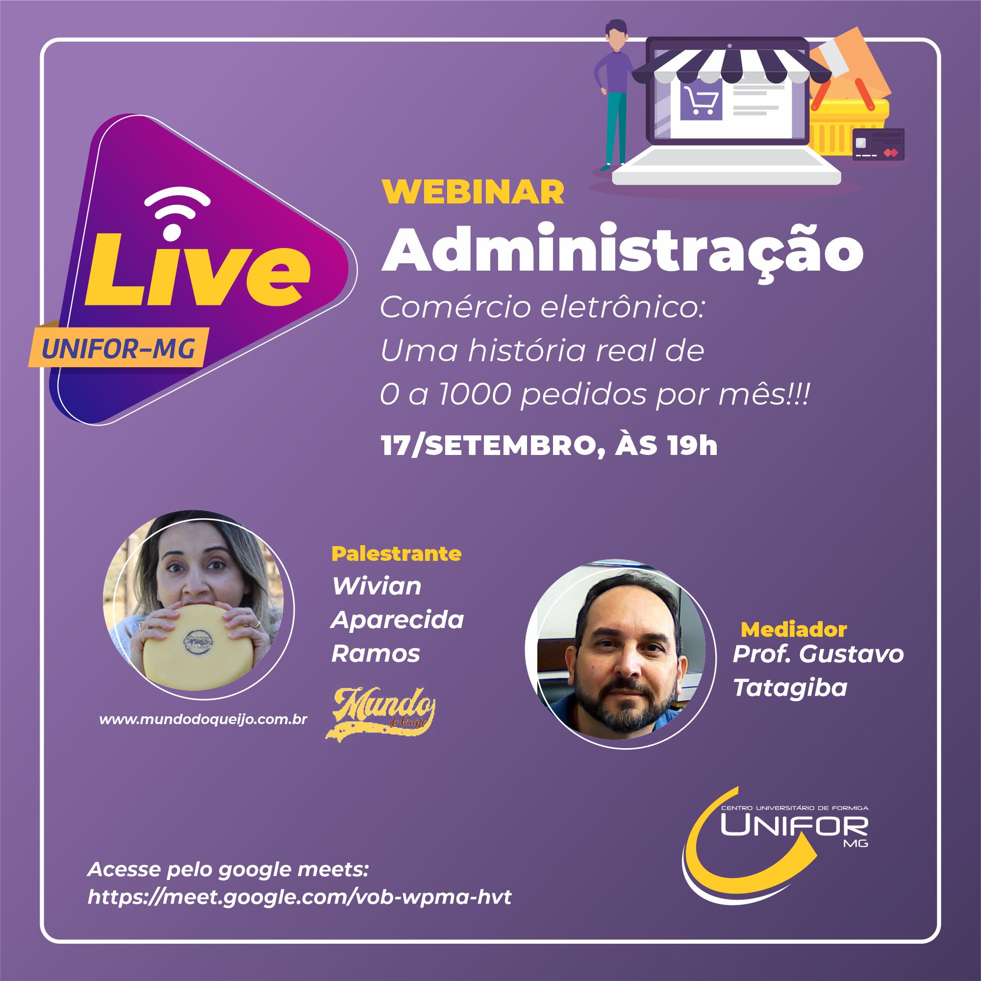 UNIFOR-MG PROMOVERÁ LIVE SOBRE COMÉRCIO ELETRÔNICO