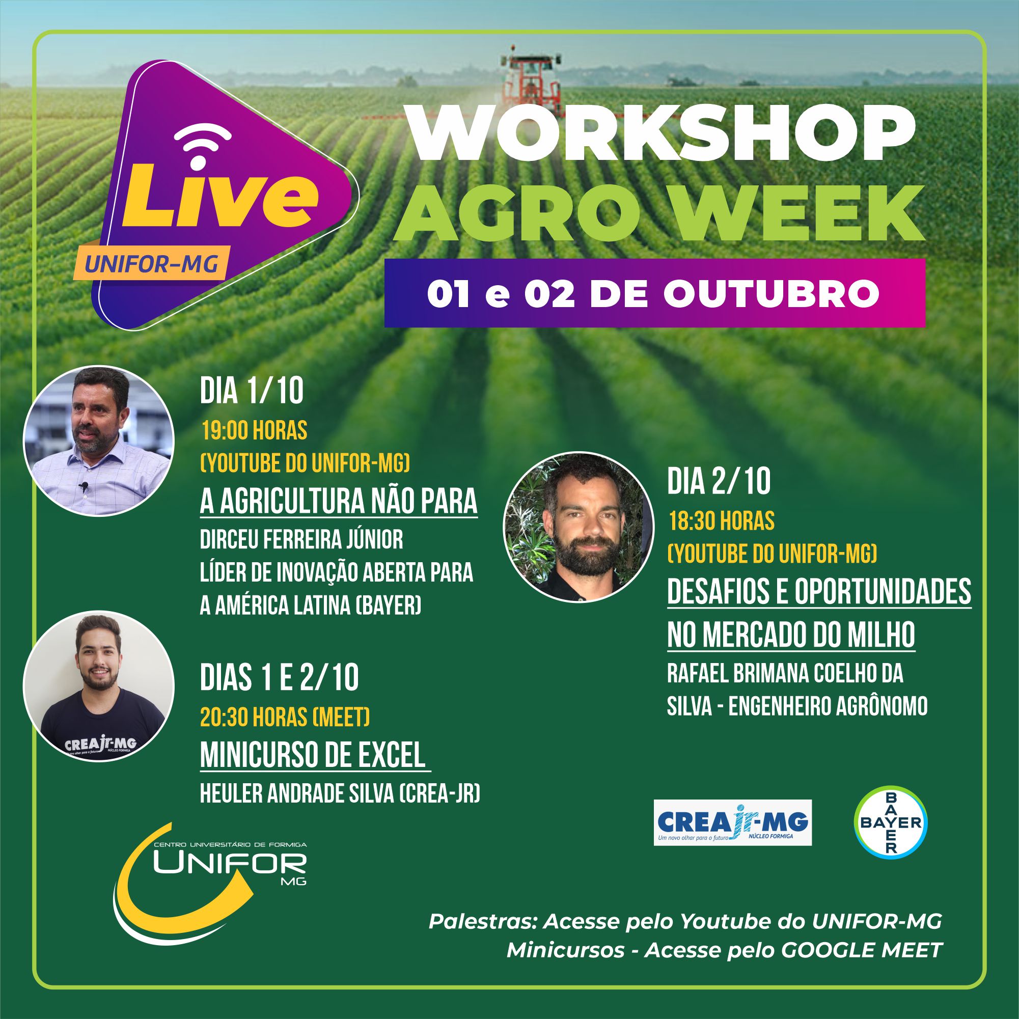 UNIFOR-MG PROMOVERÁ “WORKSHOP AGRO WEEK”