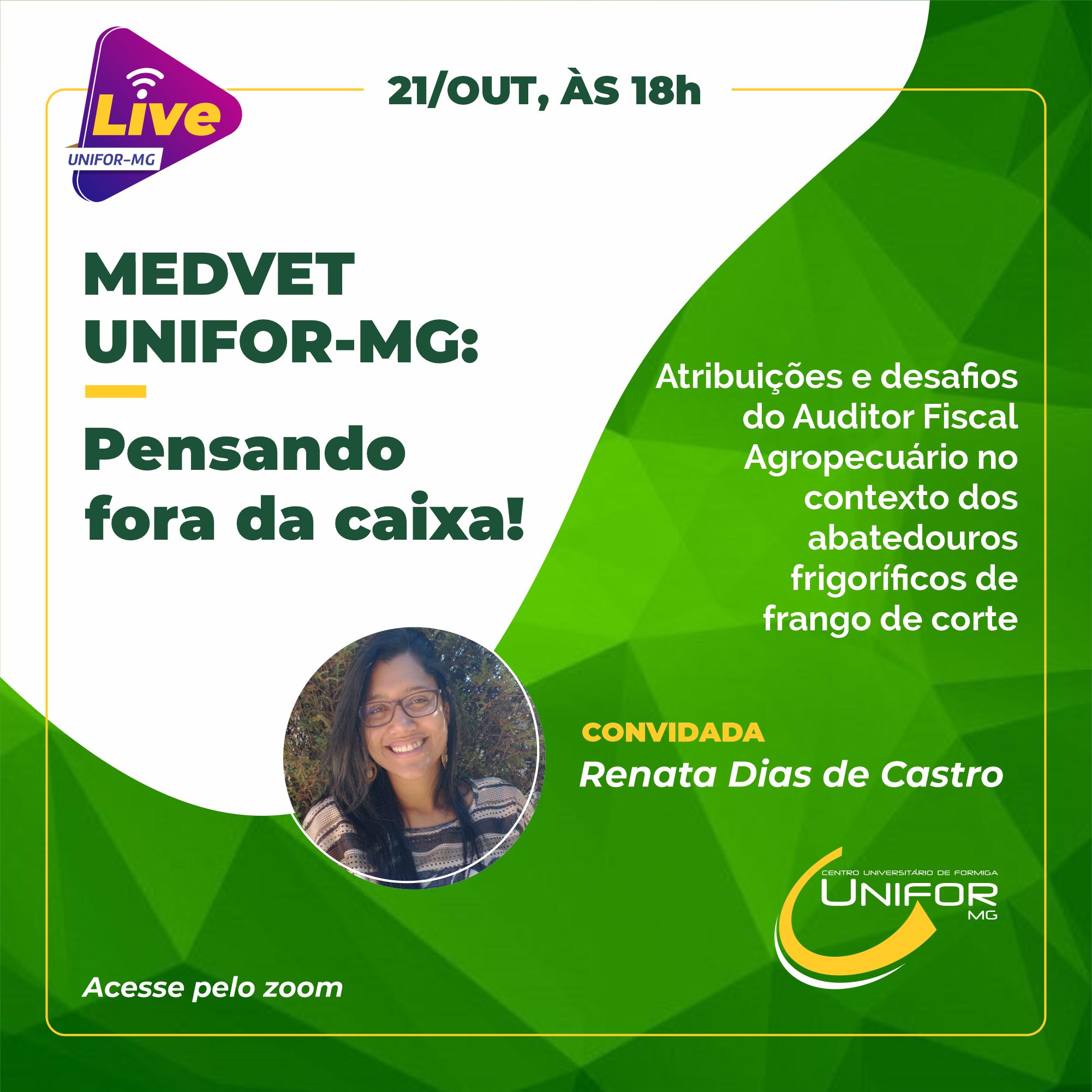 UNIFOR-MG PROMOVERÁ LIVE SOBRE ATRIBUIÇÕES E DESAFIOS DO AUDITOR FISCAL AGROPECUÁRIO