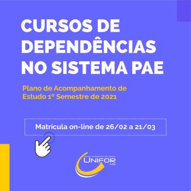 PRAZO PARA SOLICITAÇÃO DE DEPENDÊNCIA NO SISTEMA PAE TERMINA NO DIA 21 DE MARÇO