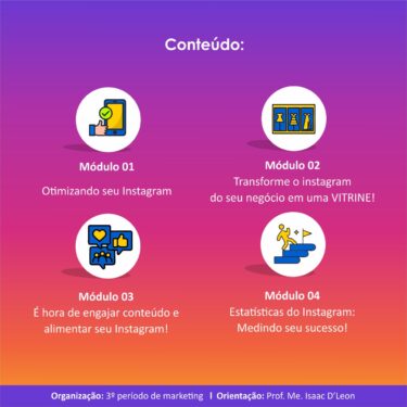 ALUNOS DE MARKETING OFERECEM CURSO GRATUITO SOBRE NEGÓCIOS NO INSTAGRAM