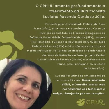 NOTA DE PESAR – PROFA. DRA. LUCIANA RESENDE CARDOSO JÚLIO