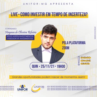 PARTICIPE DA LIVE “COMO INVESTIR EM TEMPO DE INCERTEZA?”