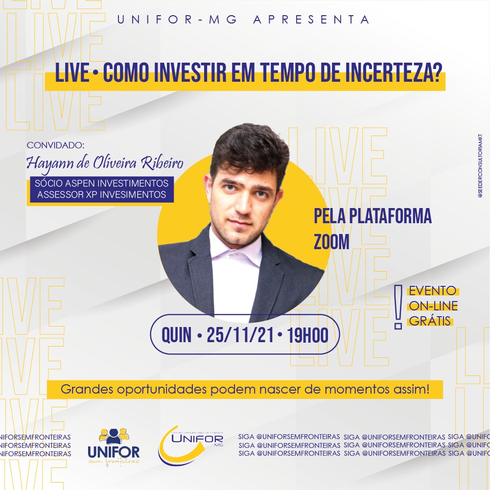 PARTICIPE DA LIVE “COMO INVESTIR EM TEMPO DE INCERTEZA?”