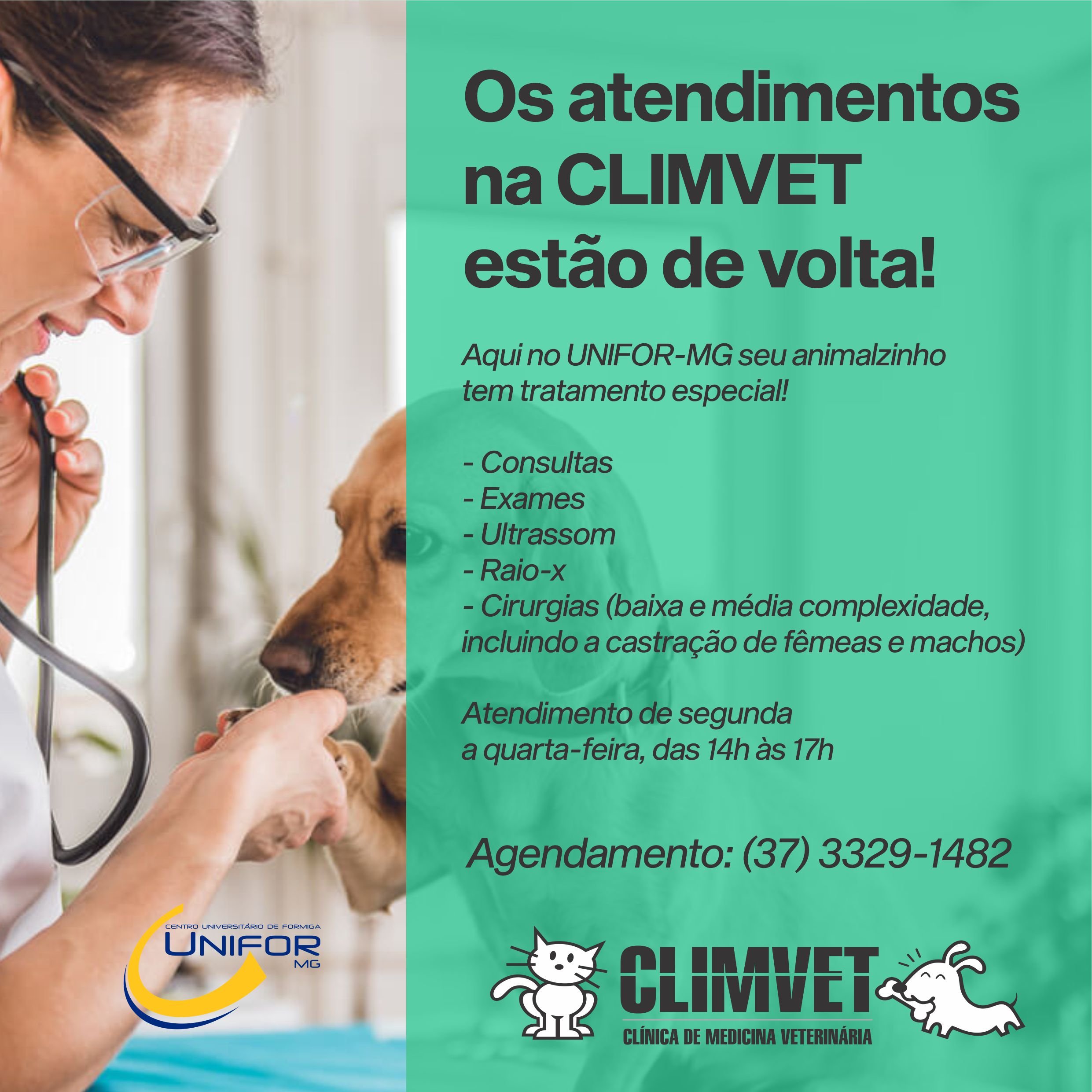 CLIMVET RETORNA COM OS ATENDIMENTOS