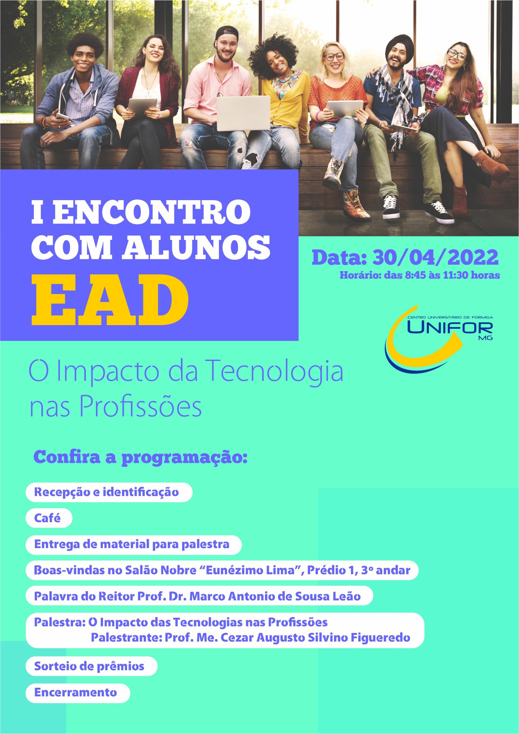 ENCONTRO PRESENCIAL DOS ALUNOS DO EAD SERÁ NO DIA 30/04