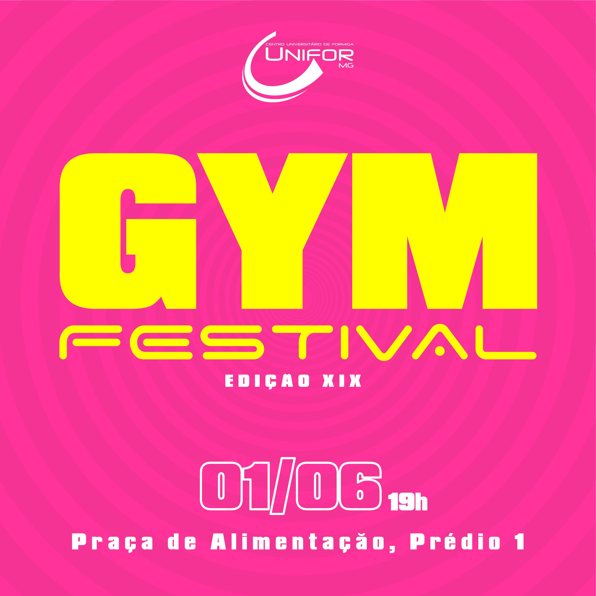 XIX GYM FESTIVAL SERÁ NO DIA 1/6