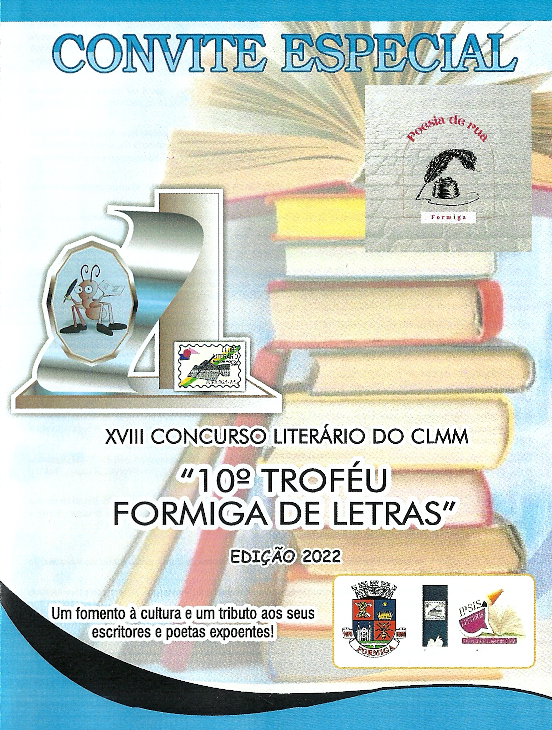 INSCRIÇÕES ABERTAS PARA O CONCURSO LITERÁRIO “10° TROFÉU FORMIGA DE LETRAS”