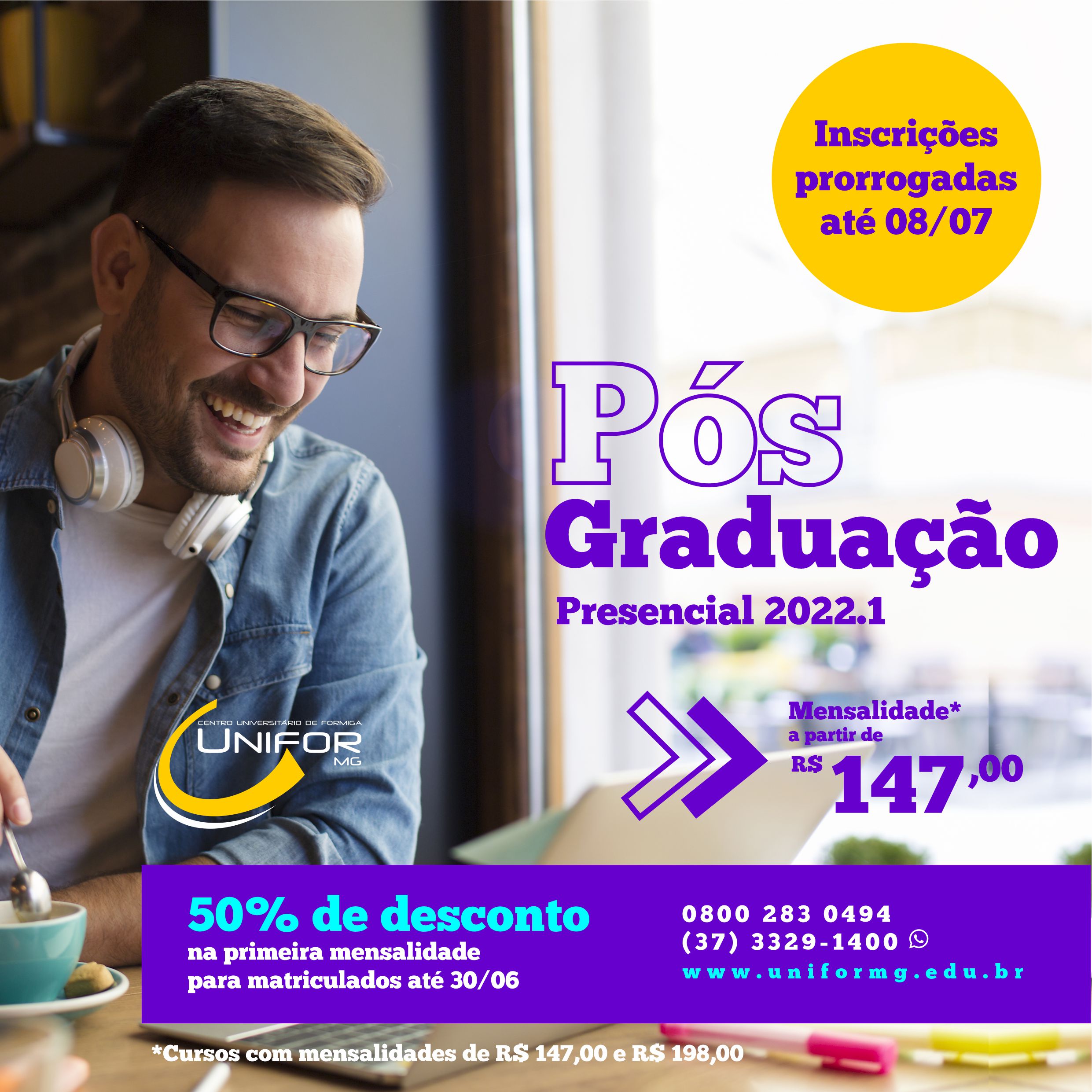 INSCRIÇÕES PRORROGADAS PARA OS CURSOS DE PÓS-GRADUAÇÃO