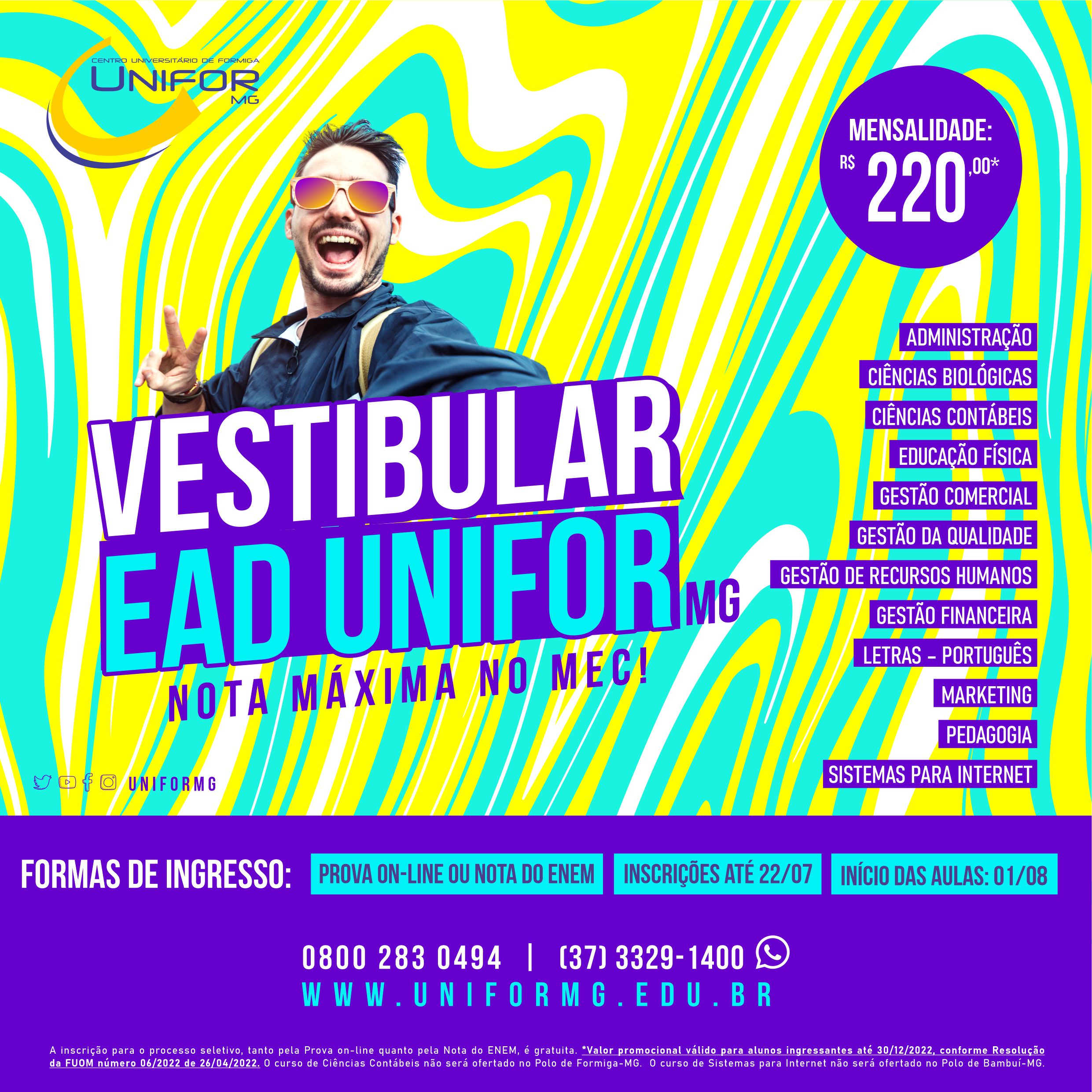 PARTICIPE DO VESTIBULAR PARA OS CURSOS EAD