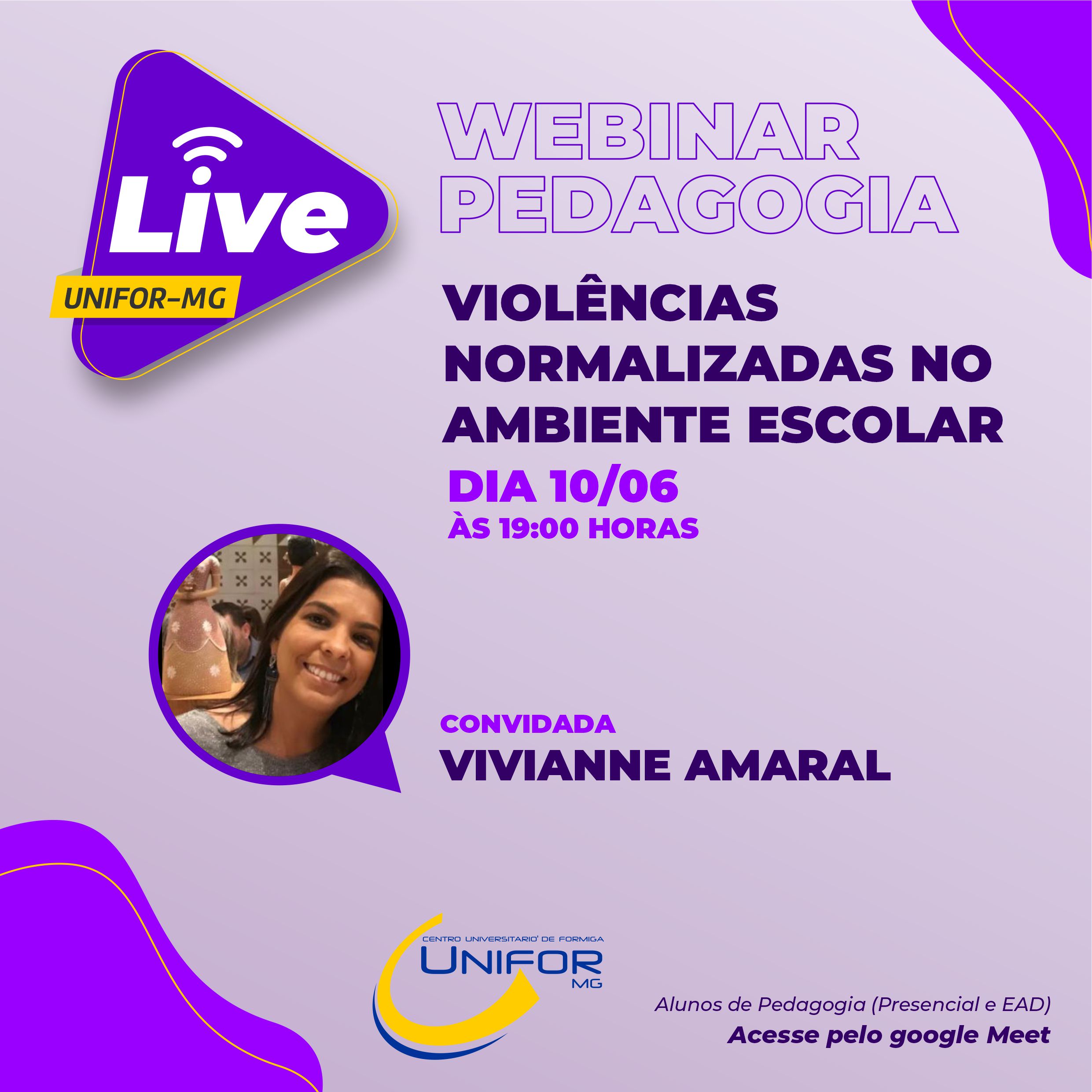 LIVE ABORDARÁ “VIOLÊNCIAS NORMALIZADAS NO AMBIENTE ESCOLAR”