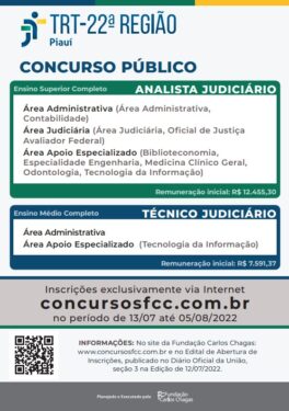 INSCRIÇÕES ABERTAS PARA CONCURSO PÚBLICO