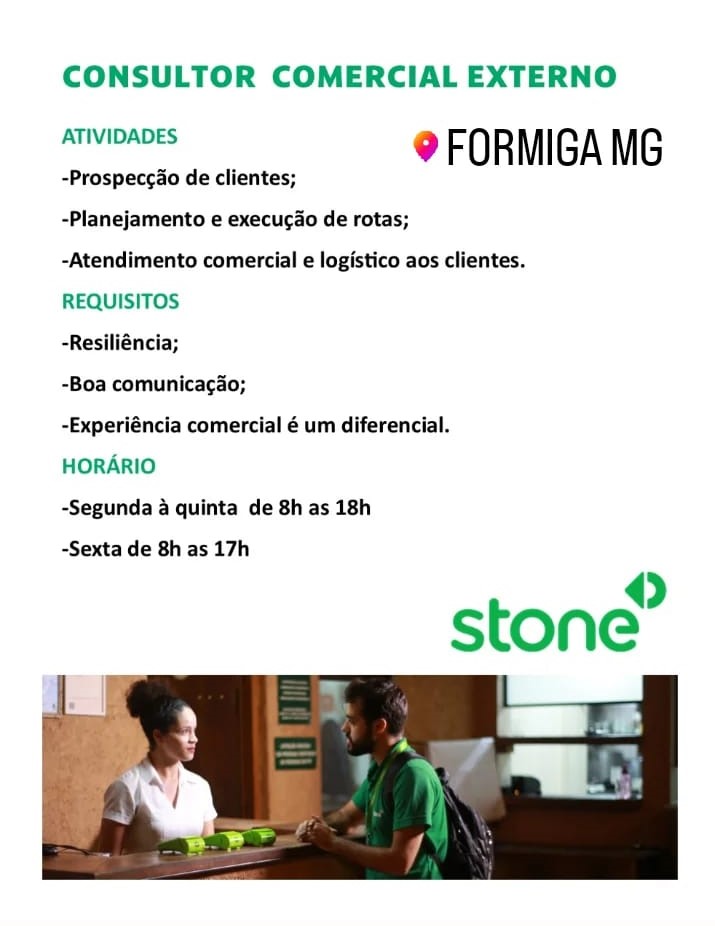 OPORTUNIDADE DE CONSULTOR COMERCIAL EXTERNO