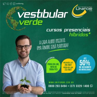 UNIFOR-MG DIVULGA EDITAL DO VESTIBULAR 2023