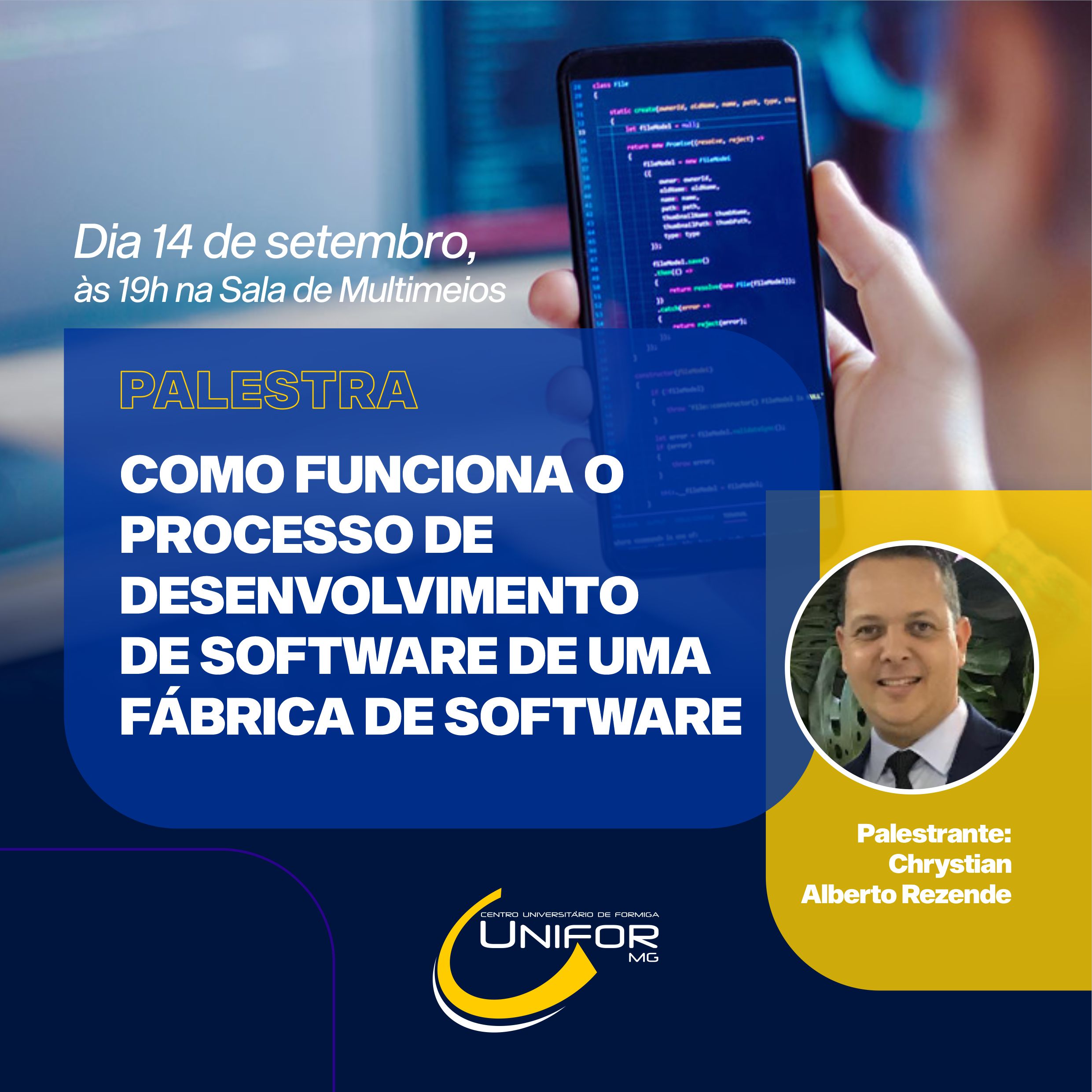 CENTRO UNIVERSITÁRIO DE FORMIGA REALIZARÁ PALESTRA SOBRE SOFTWARE