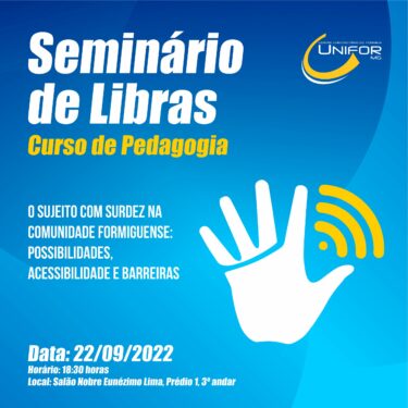 CURSO DE PEDAGOGIA REALIZARÁ SEMINÁRIO DE LIBRAS