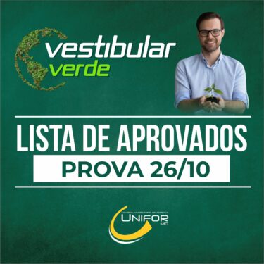 UNIFOR-MG DIVULGA APROVADOS DO VESTIBULAR 2023 – PROVA REALIZADA NO DIA 26/10