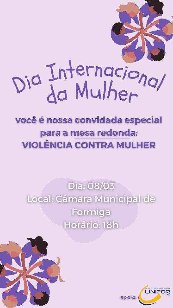 COLETIVO 8M FORMIGA PROMOVE CICLO DE PALESTRAS SOBRE VIOLÊNCIA CONTRA A MULHER