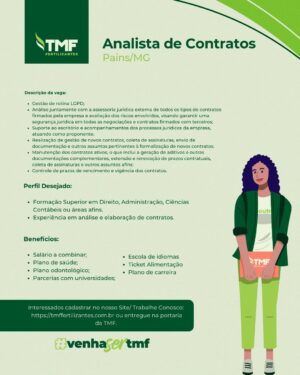 OPORTUNIDADE DE EMPREGO EM PAINS