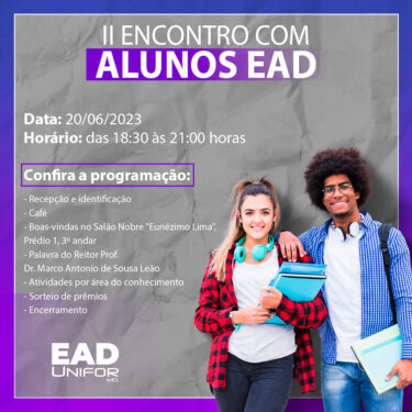 II ENCONTRO COM ALUNOS EAD SERÁ NO DIA 20 DE JUNHO