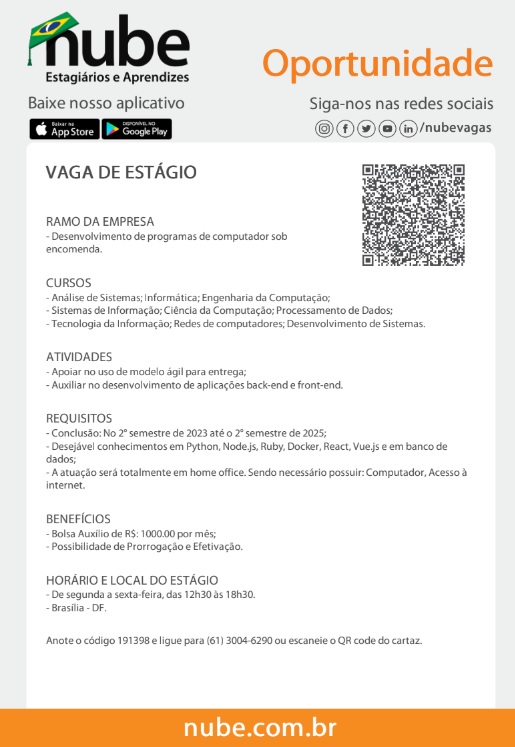 NUBE SELECIONA ESTAGIÁRIO