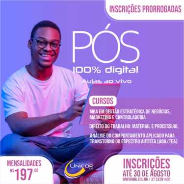INSCRIÇÕES PRORROGADAS PARA OS CURSOS DE PÓS-GRADUAÇÃO