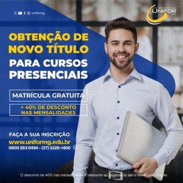 INSCRIÇÕES ABERTAS PARA OBTENÇÃO DE NOVO TÍTULO COM MATRÍCULA GRATUITA