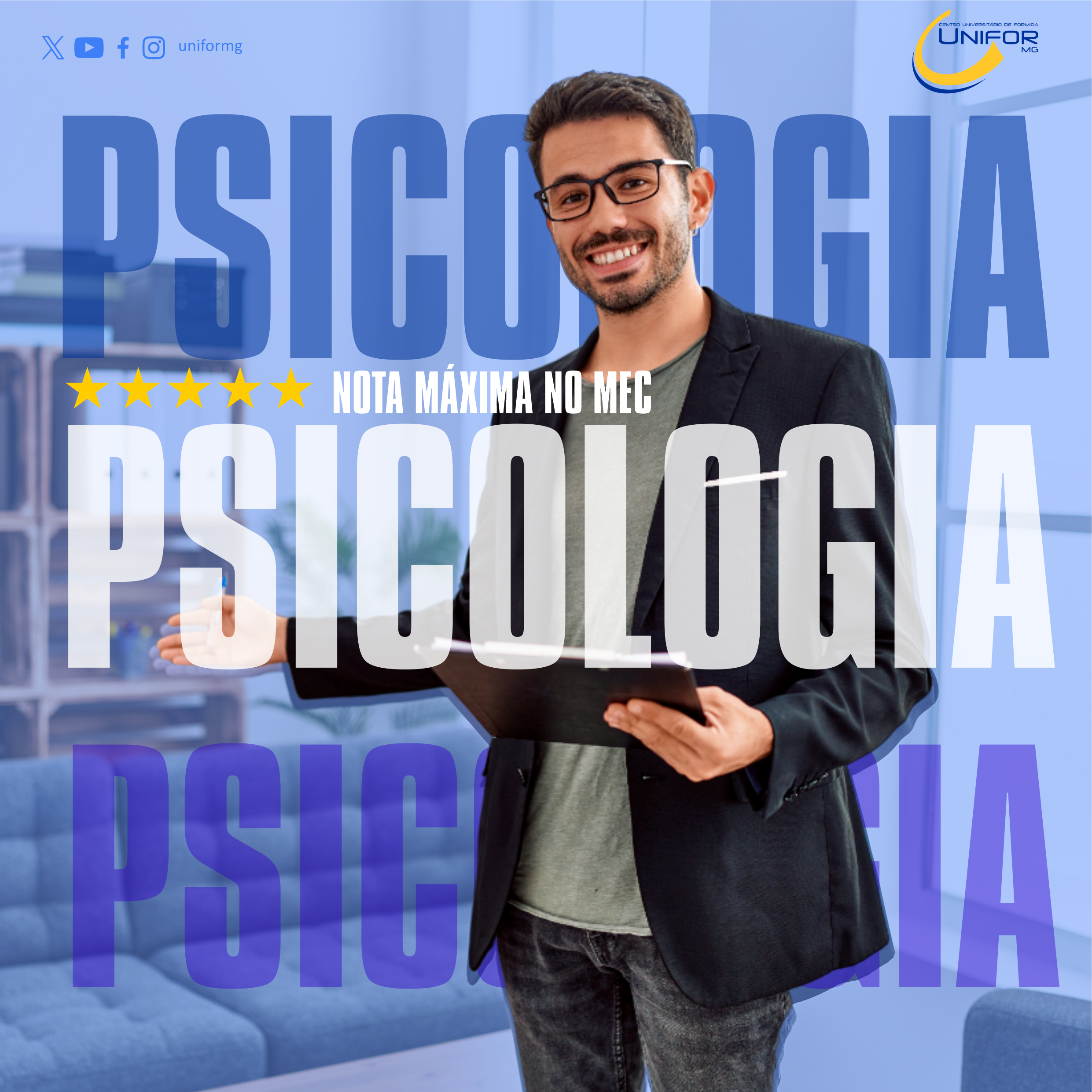 UNIFOR-MG ABRE INSCRIÇÕES PARA O CURSO DE PSICOLOGIA