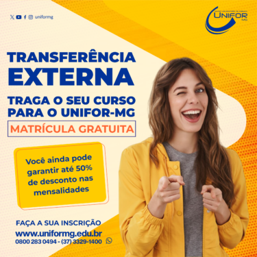 INSCRIÇÕES ABERTAS PARA TRANSFERÊNCIA COM MATRÍCULA GRATUITA