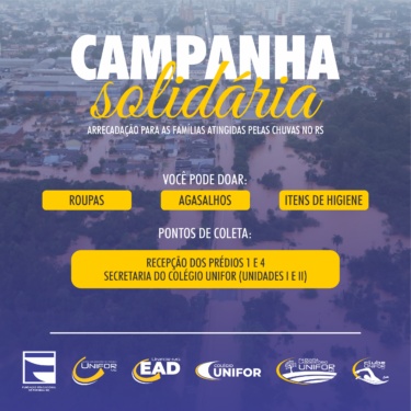 CENTRO UNIVERSITÁRIO REALIZA CAMPANHA SOLIDÁRIA PARA O RIO GRANDE DO SUL